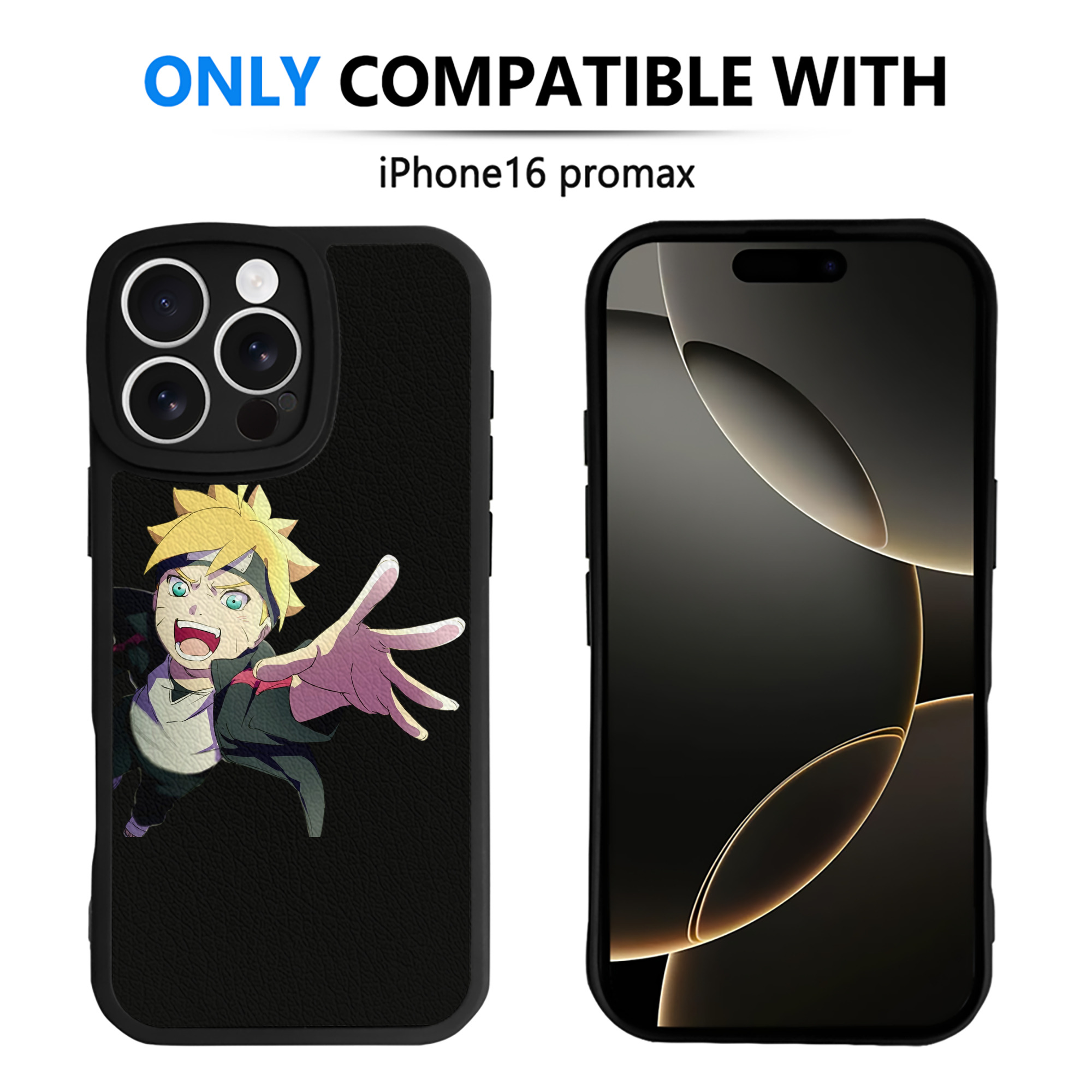 （画像用） NARUTO -ナルト- うずまき ボルト Uzumaki Boruto 【iPhone 16シリーズ対応】シリコンスマホケース（レザー調） 材質：シリコン